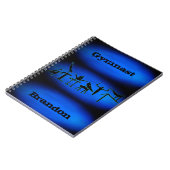 Jongen spelen Aangepaste Blue Spiral-laptop Notitieboek (Linkerzijde)