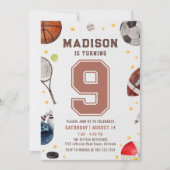 Jongen Sport Kids Verjaardag Kaart (Voorkant)