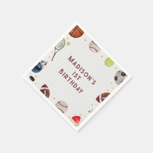 Jongen Sport Kids Verjaardags Servetten (Hoek)