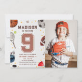 Jongen Sport Kinderen Verjaardag Uitnodiging (Voorkant)