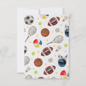 Jongen Sport Verjaardag Dank je kaart (Achterkant)