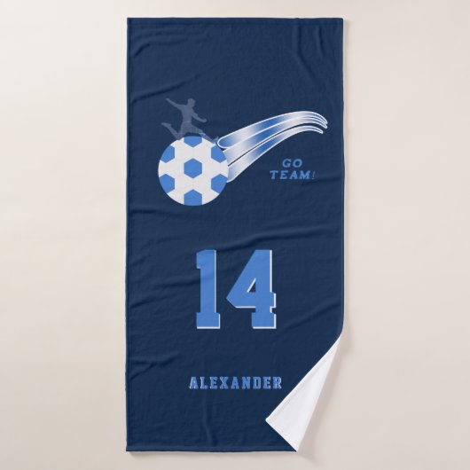 Jongen Sportnummer Voetbal persoonlijke Bad Handdoek (Badhanddoek)