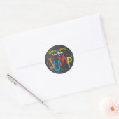 Jongen Springen Trampoline Verjaardagsfeestje Boun Ronde Sticker (Envelop)