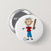 Jongen Stick Figure Knop Ronde Button 5,7 Cm (Voorkant /achterkant)