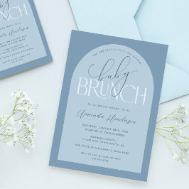 Jongen Stof Blauw Baby Brunch Baby Shower Kaart