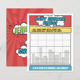 Jongen Stripboek Superheld Baby Shower Bingo Spel