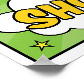 Jongen Stripboek Superheld Baby Shower Welkom Poster (Hoek)