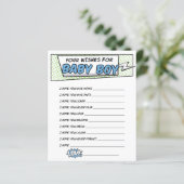 Jongen Stripboek Superheld Douche Wensen voor Baby (Staand voorkant)