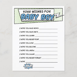 Jongen Stripboek Superheld Douche Wensen voor Baby