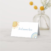 Jongen Sunshine Rainbow Place Card Verjaardagsfees Plaatskaartje (Achterkant)