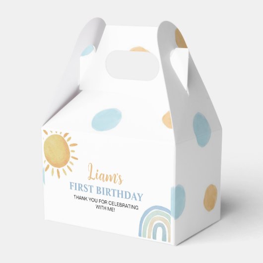 Jongen Sunshine Regenboog Favor Box Verjaardagsfee Bedankdoosjes (Achterkant)