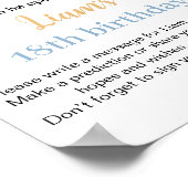 Jongen Sunshine Regenboog Verjaardag Tijd Capsule  Poster (Hoek)