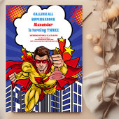 Jongen Superhero Comic Verjaardag Kaart