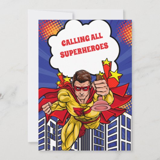 Jongen Superhero Comic Verjaardag Kaart (Achterkant)