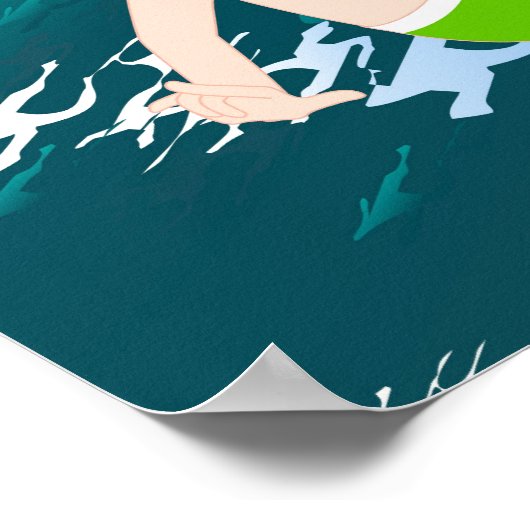 Jongen surft big wave Verjaardagsfeest Poster (Hoek)