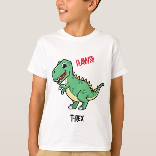 Jongen T-Rex Dinosaur Cotton T-Shirt | SHIRTEN KIN (Voorkant)