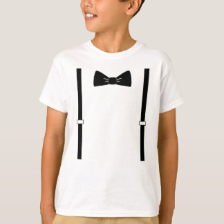 Jongen T-shirt met buikstropdas en bretels