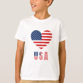 Jongen T-shirt met USA Flag Heart Design (Voorkant)