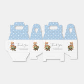 Jongen Teddy Bear Baby shower Floral Rustic Blue Bedankdoosjes (Uitgevouwen)