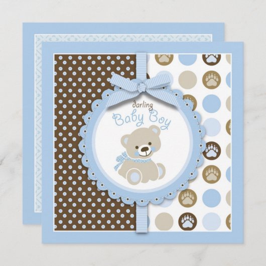 Jongen Teddy Bear Blank Square (Voorkant / Achterkant)