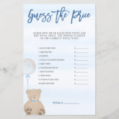 Jongen Teddy Bear Blue-ballon raden het prijsspel (Voorkant)