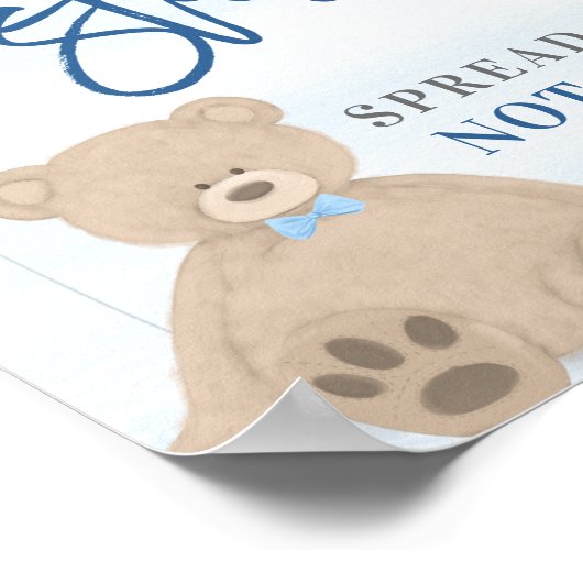 Jongen Teddy Bear Blue Ballon Sanitizing Sign Poster (Hoek)