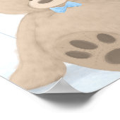 Jongen Teddy Bear Blue Ballon Welkomstteken Poster (Hoek)