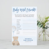Jongen Teddy Bear Blue Ballon Word Scramble Game (Staand voorkant)