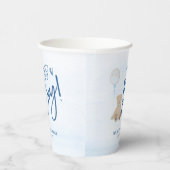 Jongen Teddy Bear Blue-ballonBaby shower Papieren Bekers (Rechts)