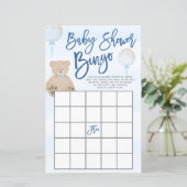 Jongen Teddy Bear Blue Bingo Baby shower (Staand voorkant)