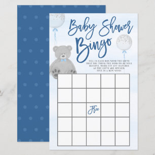 Jongen Teddy Bear Blue Grey Balonon Baby shower Bi