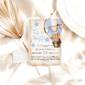 Jongen Teddy Bear Blue Hot Air Ballon Baby shower Kaart