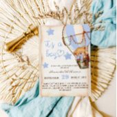 Jongen Teddy Bear Blue Hot Air Ballon Baby shower Kaart