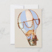 Jongen Teddy Bear Blue Hot Air Ballon Baby shower Kaart (Achterkant)