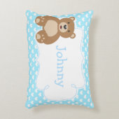 Jongen Teddy Bear en Hearts Accent Kussen (Voorkant(Verticaal))