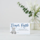 Jongen Teddy Bear Grijze Ballon Luier Raffle Ticke Informatiekaartje (Staand voorkant)