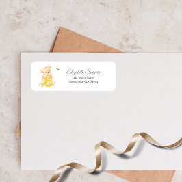 Jongen Teddy Bear Honey bee Return Address Etiket