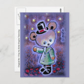 Jongen Teddy Bear in Top Hat Briefkaart (Voorkant / Achterkant)