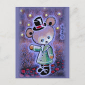 Jongen Teddy Bear in Top Hat Briefkaart (Voorkant)