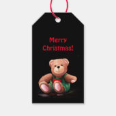 Jongen Teddy Bear Label met Kerstmis Cadeaulabel (Voorkant)