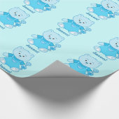 Jongen Teddy Bear met Rattle Name  Cadeaupapier (Hoek)