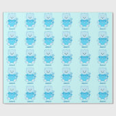 Jongen Teddy Bear met Rattle Name  Cadeaupapier (Vlak)