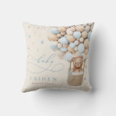 Jongen Teddy Bear Neutral Baby shower Nursery Gift Kussen (Achterkant)