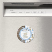 Jongen Teddy Bear Ronde Magneet (Insitu (Vaatwasser))