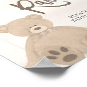 Jongen Teddy Bear Tan Ballon Diaper Raffle Sign Poster (Hoek)