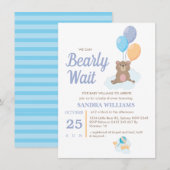 Jongen Teddy Bear, we kunnen het Baby shower afwac (Voorkant / Achterkant)