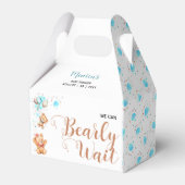 Jongen Teddy Bear, we kunnen het Baby shower afwac Bedankdoosjes (Voorkant Zijde)