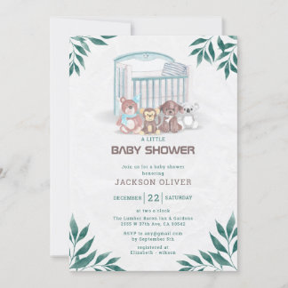 Jongen Teddy Bear, we kunnen het Baby shower afwac Kaart