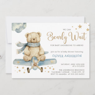 Jongen Teddy Bear, we kunnen het Baby shower afwac Kaart