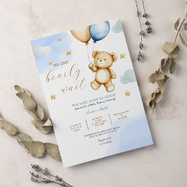 Jongen Teddy Bear, we kunnen het Baby shower afwac Kaart